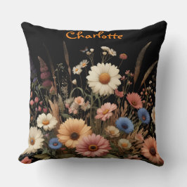 Cojín Decorativo Flores silvestres personalizadas con estilo