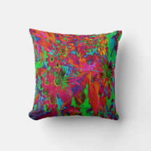 Flores silvestres rojas y verdes psicodélicas Groo