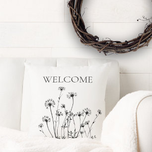 Cojín Decorativo Flores Silvestres Simples Bienvenidos
