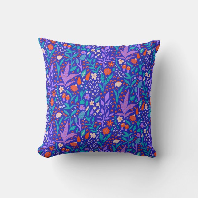 Cojín Decorativo Flores Silvestres Vibrantes (Anverso)