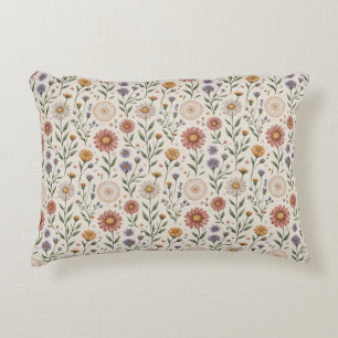 Cojín Decorativo Flores silvestres vintage dibujadas a mano con par