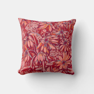Cojín Decorativo Flores Sunroot Jardín Verano Floral Red Siena