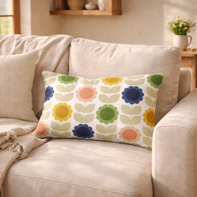Cojín Decorativo Flores Tallos de Verano Retro Groovy (Subido por el creador)