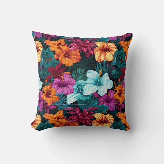 Cojín Decorativo Flores Tropicales (Anverso)
