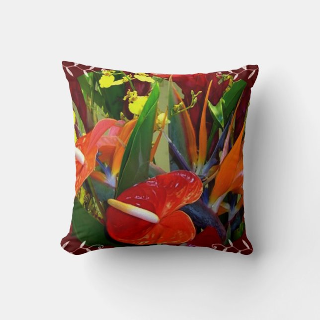 Cojín Decorativo Flores tropicales (Anverso)