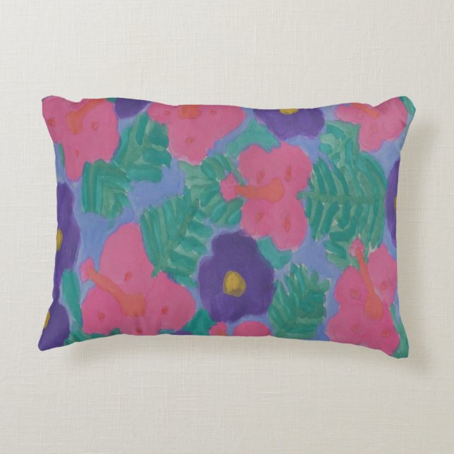 Cojín Decorativo Flores tropicales de Hibiscus (Reverso)