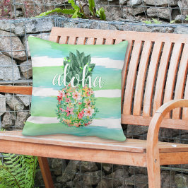 Cojín Decorativo Flores tropicales de piña Aloha