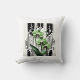 Cojín Decorativo Flores verdes Art Deco