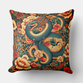 Cojín Decorativo Flores verdes de serpiente