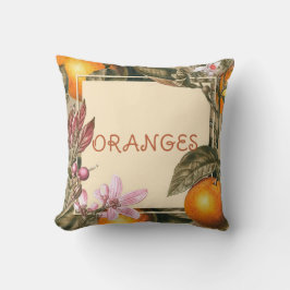 Cojín Decorativo Flores Vintage y Naranjas