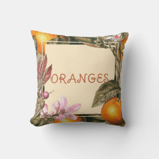Cojín Decorativo Flores Vintage y Naranjas