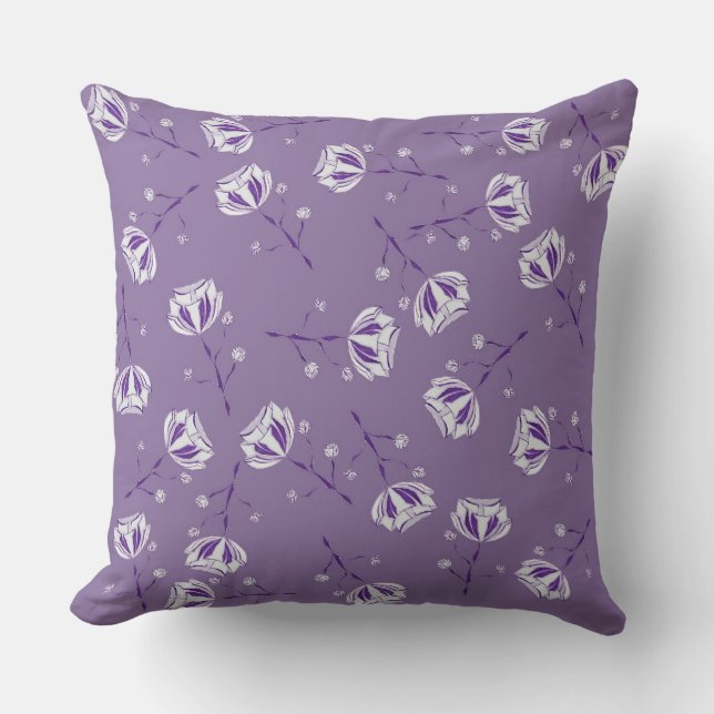 Cojín Decorativo Flores Violeta (Anverso)