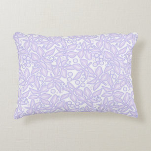 Cojín Decorativo Flores violetas sin foco florales hojas de encaje