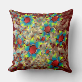 Cojín Decorativo Flores virtuales diferentes, pétalos azulados