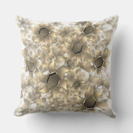 Cojín Decorativo 'Flores virtuales extrañas', pétalos de color beig