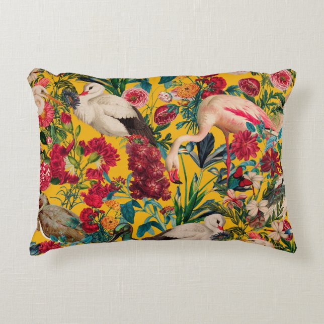 COJÍN DECORATIVO FLORES Y AVES XVIII (Anverso)