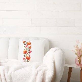 Cojín Decorativo Flores y bayas naranjas singulares y elegantes