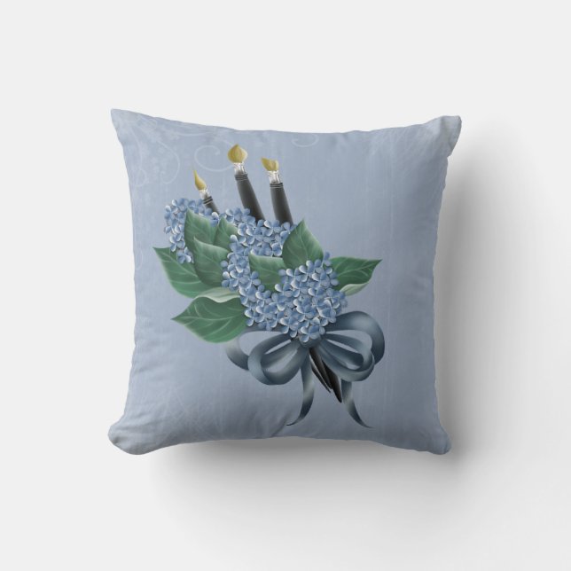 Cojín Decorativo Flores y brochas (Anverso)