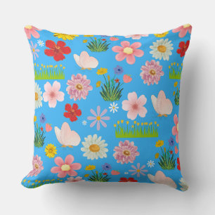 Cojín Decorativo Flores y campos de primavera
