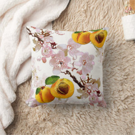 Cojín Decorativo Flores y frutos de albaricoque.
