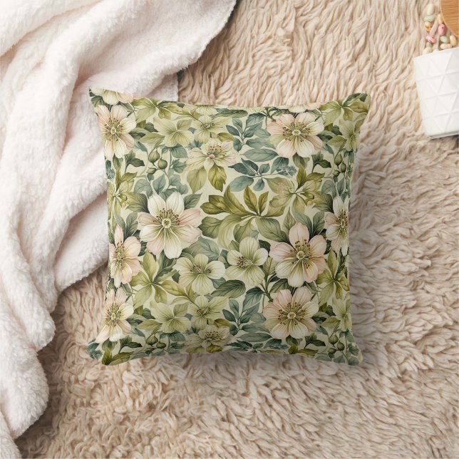 Cojín Decorativo Flores y Hojas de Manzana (Manta)