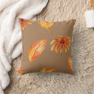 Cojín Decorativo Flores y hojas de otoño
