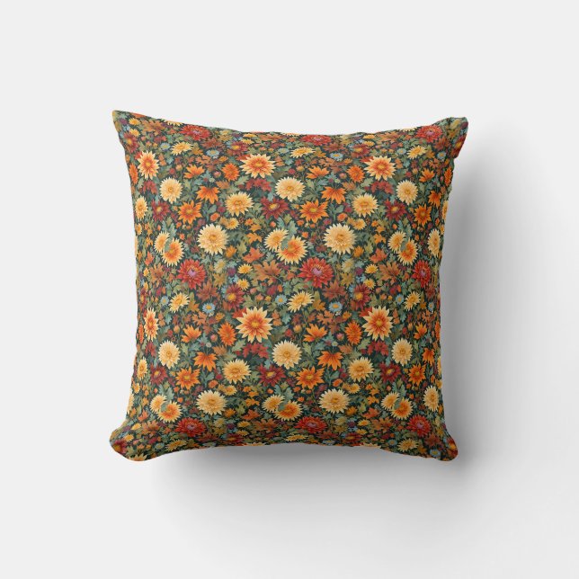 Cojín Decorativo Flores y hojas de otoño (Anverso)