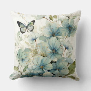 Cojín Decorativo Flores y mariposa