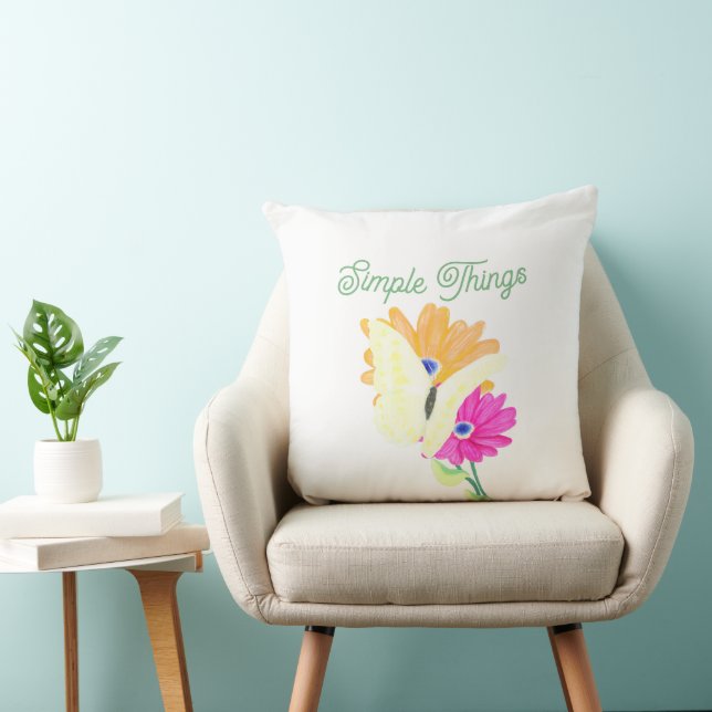 Cojín Decorativo Flores y Mariposas 'Cosas Simples' (Silla)