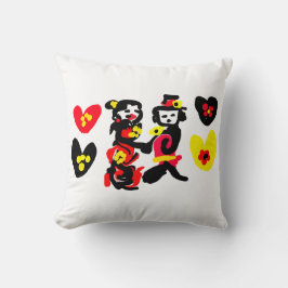 Cojín Decorativo Flores y negro y rojo día de San Valentín