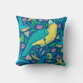 Cojín Decorativo Flores y pájaros tropicales
