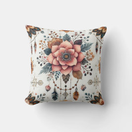 Cojín Decorativo Flores y plumas