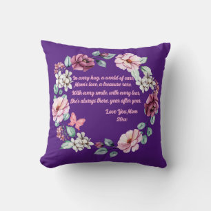 Cojín Decorativo Flores y un poema para mamá personalizado
