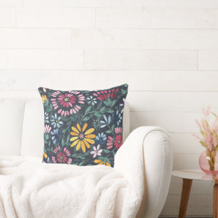 Cojín Decorativo Flores y vides exuberantes - Suelo forestal