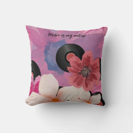 Cojín Decorativo Flores y vinilo