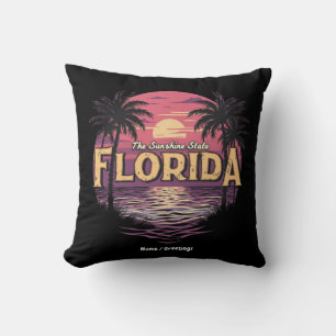 Cojín Decorativo Florida Beach Durante El Atardecer Con Vistas Al O