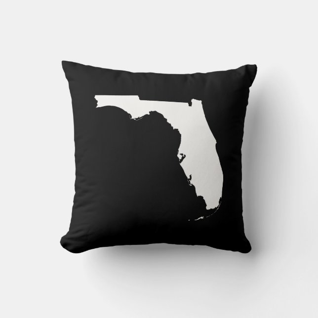 Cojín Decorativo Florida en blanco y negro (Anverso)