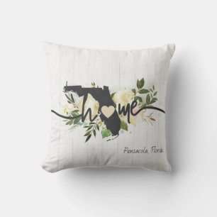 Cojín Decorativo Florida Estado Personalizado Tu Ciudad Hogar Rústi