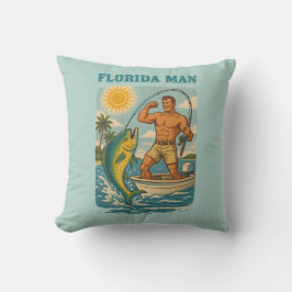 Cojín Decorativo Florida Man -Coastal Fishing Boat- Retro Fisherman