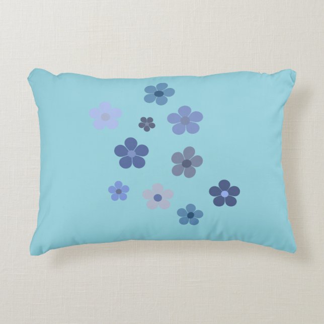 Cojín Decorativo Floural azul (Anverso)