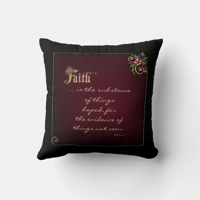 Cojín Decorativo Flourina Faith Verse - Personalizable (Reverso)