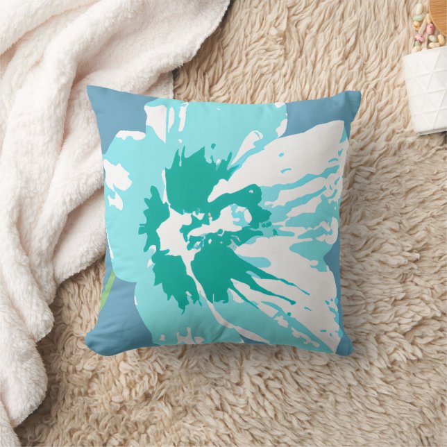 Cojín Decorativo Flow Bloom Aqua Verde azulada (Manta)