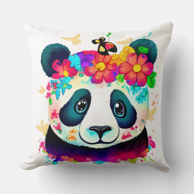 Cojín Decorativo Flower Panda (Anverso)