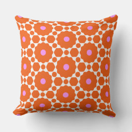 Cojín Decorativo Flower Power Orange, Pink, & White
