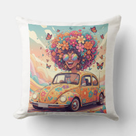 Cojín Decorativo Flower Power Ride Throw Pillow