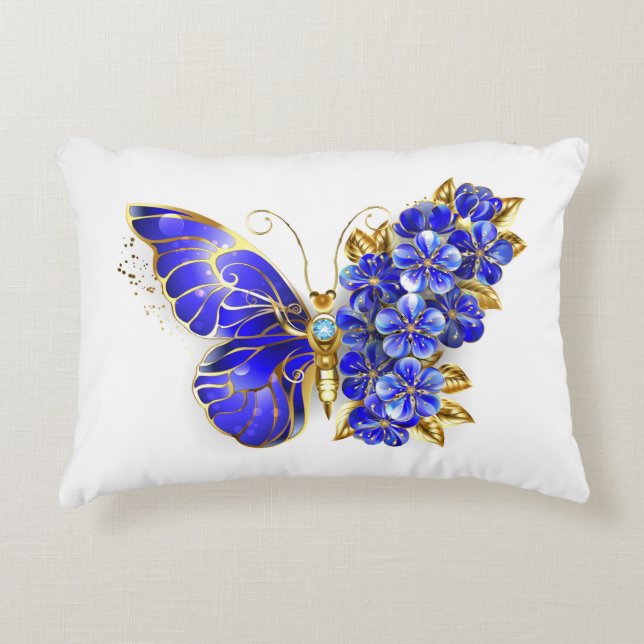 Cojín Decorativo Flower Sapphire Butterfly (Anverso)