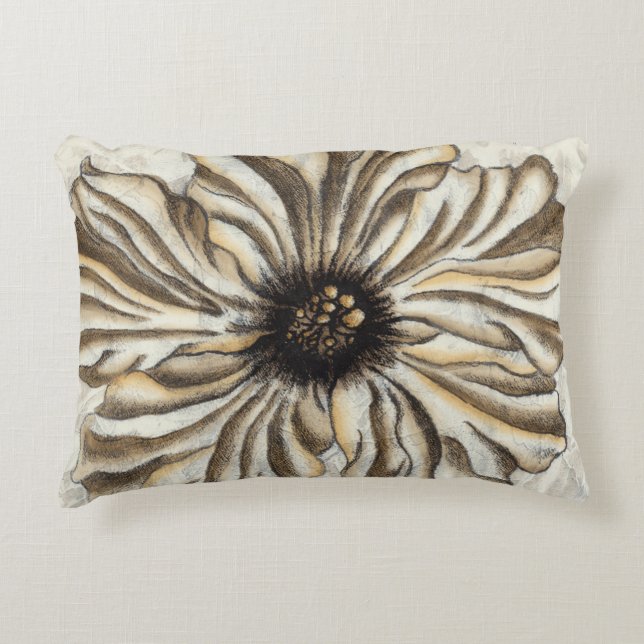Cojín Decorativo Flowerhead Fresco en Tan fondo (Anverso)