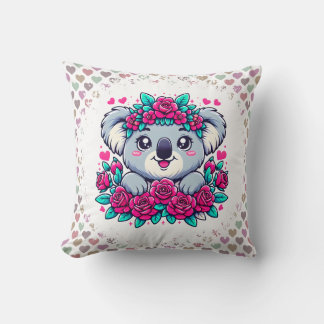 Cojín Decorativo Fluffy Koala with Flower Crown
