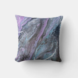 Cojín Decorativo Flujo abstracto púrpura y azul turquesa