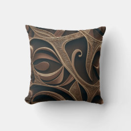 Cojín Decorativo Flujo Botánico Dorado Elegante  